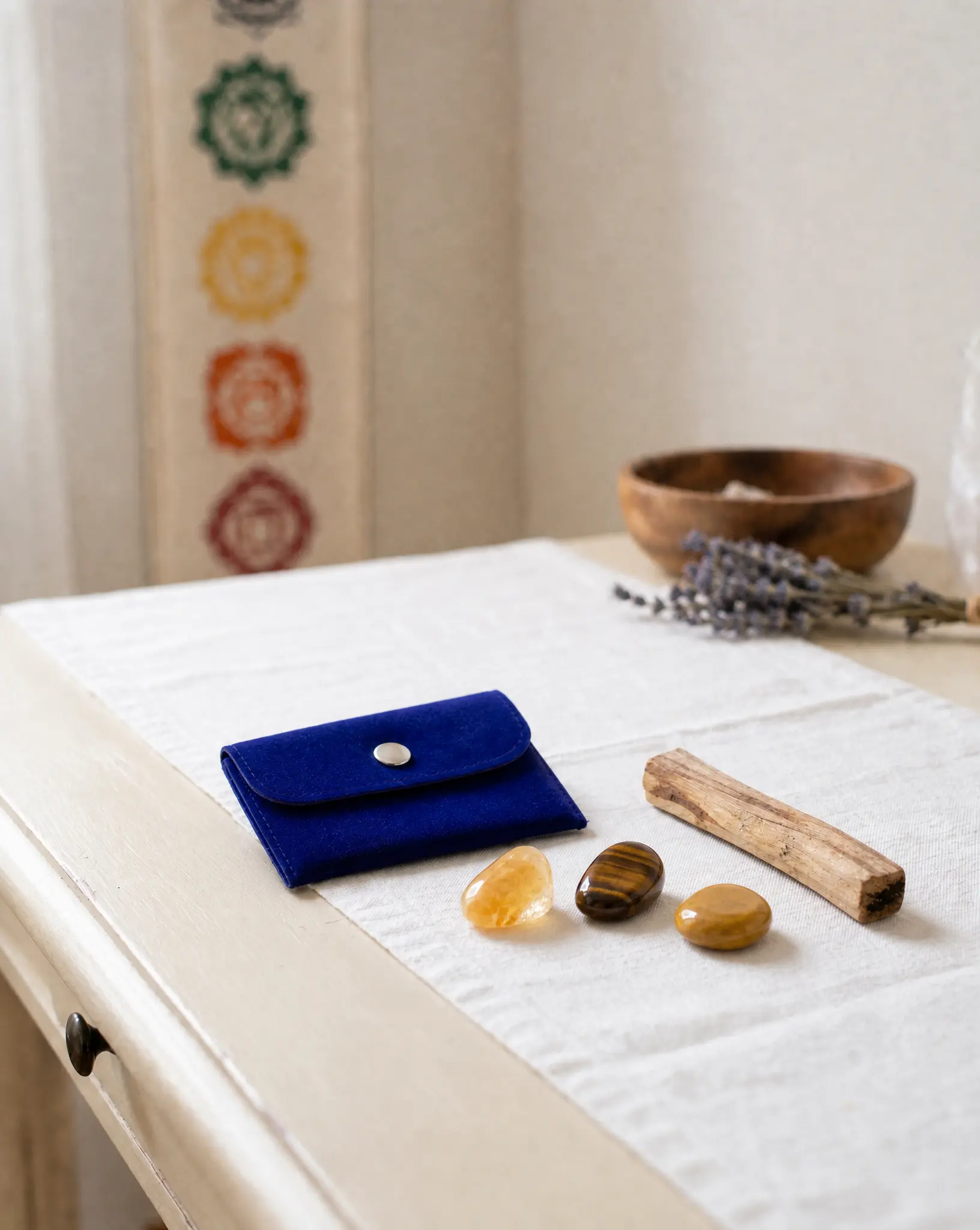 Empower Your Core Solar Plexus Chakra Trio Tumbled Set with Citrine, Tiger's Eye & Yellow Jasper + Free Palo Santo Gift