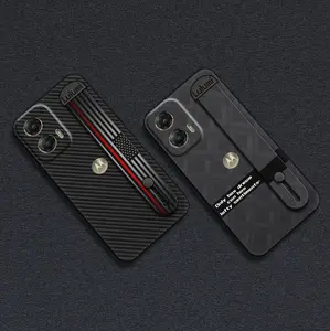 masculine Anti-dust Phone Case For MOTO G Stylus 5G 2024 Wristband Wrist Strap personality mature Phone Holder simple Soft case Anti-knock commerce Silicone Dirt-resistant Durable