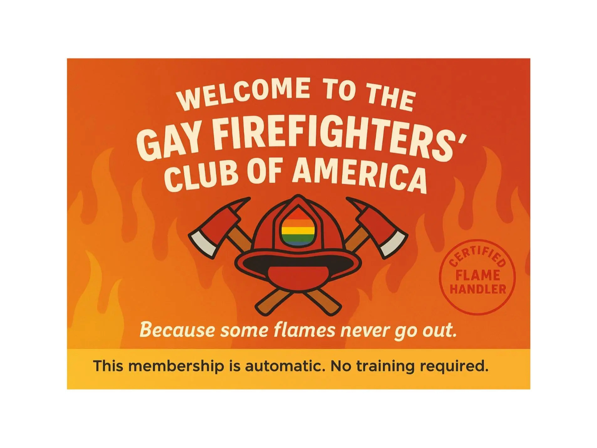 Gay Firefighters Of America Prank Postcard - Sent Anonymously To Your Victim