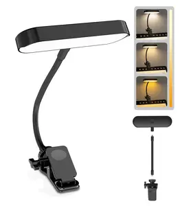 2in1 LED Book Light and Desk Lamp, Clip On Reading Light for Bed & Books, 7.9IN Flexible Gooseneck Video Conference Light, 3 Color Modes Dimmable, Rechargeable Lamp for Laptop, Phone, Study