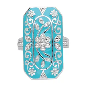 Dallas Prince Sterling Chrome Marcasite Secret Garden Ring