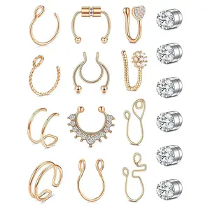 Fake Nose Ring Fake Septum Fake Nose Rings Fake Nose Hoop Ear Cuffs Fake Nose Rings for Women Fake Nose Piercing