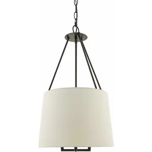 Light Gray Traditional Chandelier with linen details for dining or living rooms
