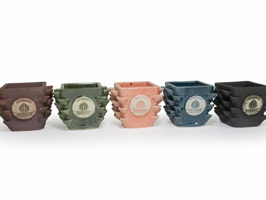 The Pioneer Nursery 3D Printed Breathable Compact Size Customizable Ceramic Nursery Pot - 2.5" Wide Garden Planter for Home Improvement, Made by Pentograph