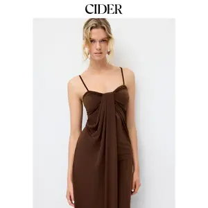 Cider Twisted Straight Maxi Dress