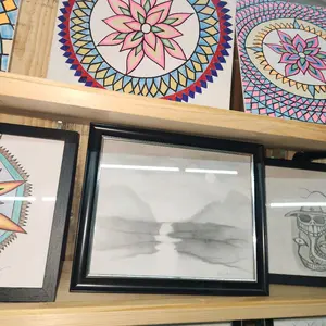 hand drawn framed art