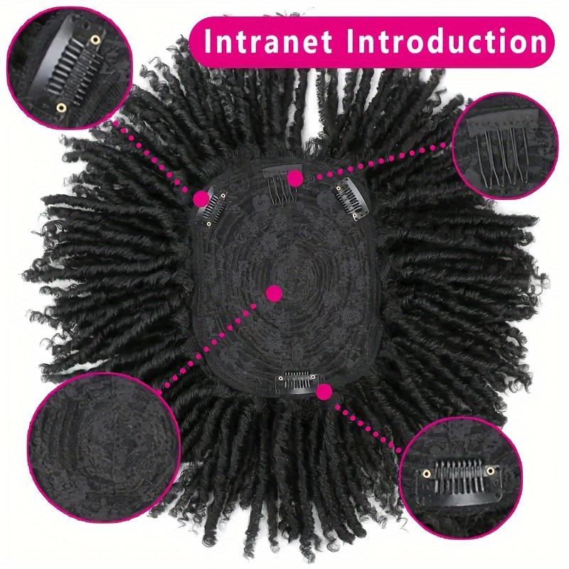6 Inch Synthetic Dreadlock Topper with Clip In Braided Hair Half Wigs Short Dreadlocks Hair Pieces Toupee Afro Hair for Women And Men