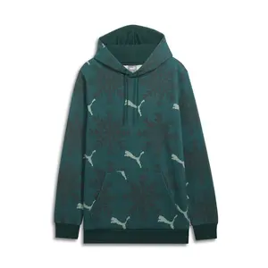 PUMA Mens Essentials Logo Lab Holiday Graphic Hoodie Casual Outerwear Casual - Green
