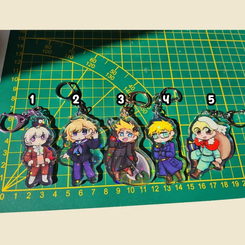 Hetalia Anime Keychains - Nordics (norway , iceland , sweden , denmark ,finland)
