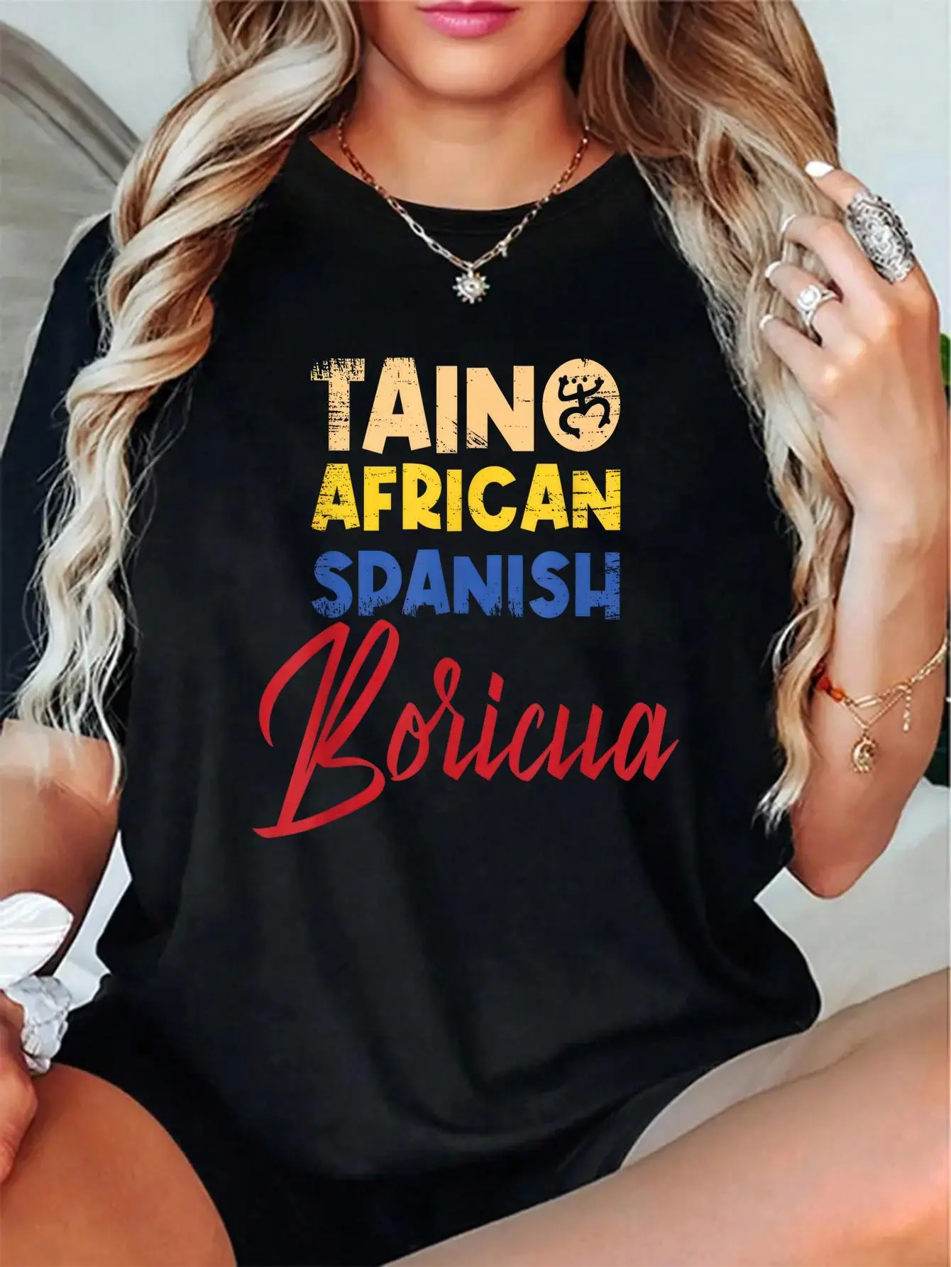 100% Cotton Unisex Puerto Rican Roots Boricua Taino African Spanish Puerto Rico T-Shirt Cotton Shirt