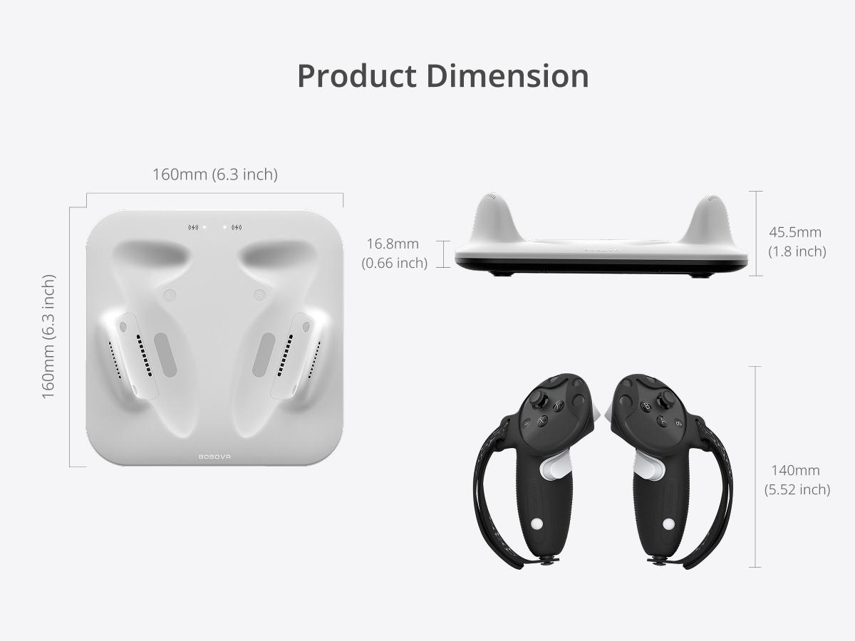 BOBOVR CD3 Rechargeable Wireless VR Controller Charging Combo - Includes Silicone Controller Grips, Compatible with Quest 3, Quest 3S, Wearable Devices Accessories, Vr Accessories