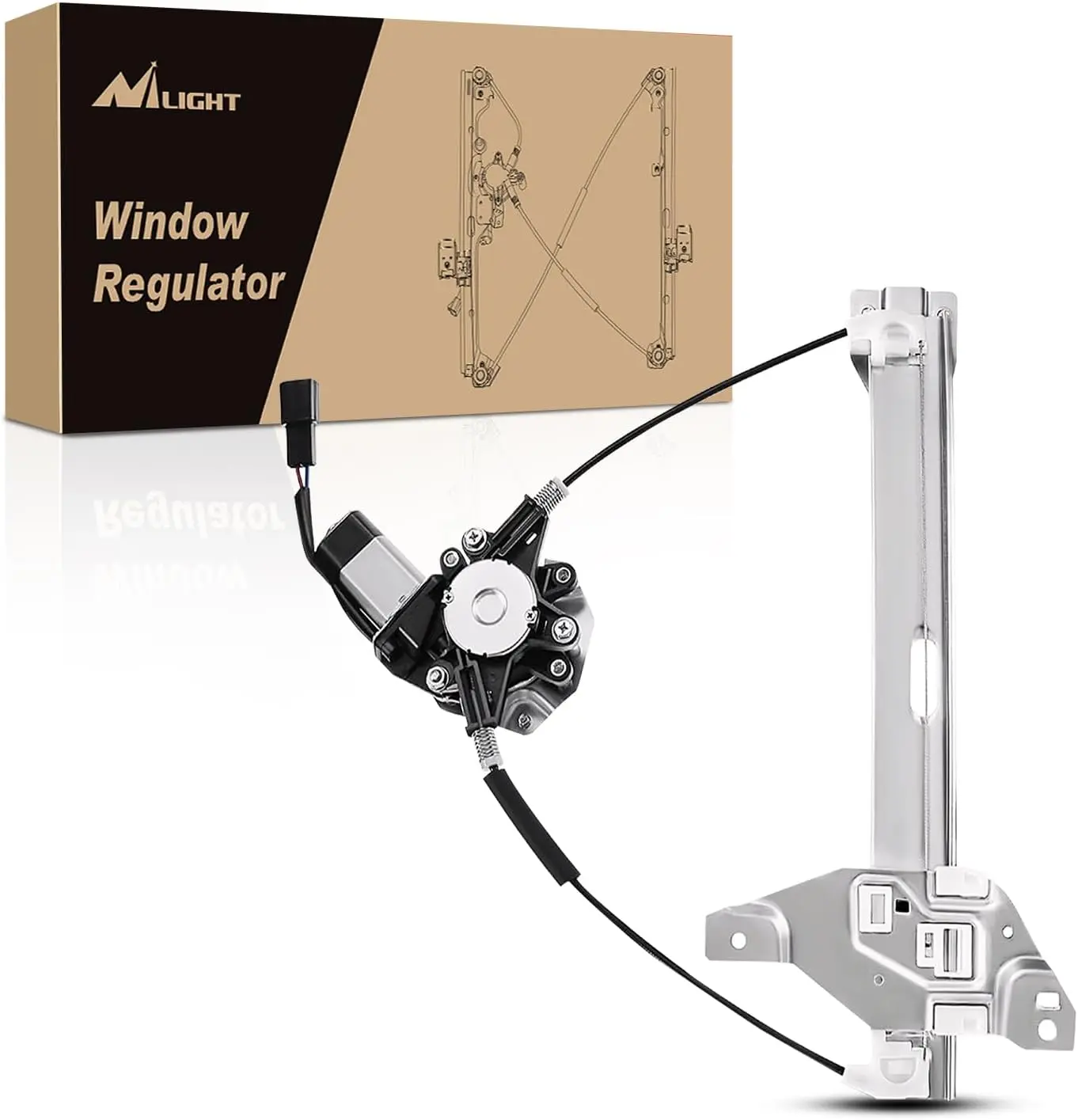 Nilight Rear Driver Side Power Window Regulator & Motor 748-510 - Stainless Steel Car Accessory, Smooth Motion, Easy Install, Copper Wire, Plug&Play, Heat/Corrosion Resistant Durable Window Repair Part for 2006-2013 Chevy Impala, 2014-2016 Impala Limited