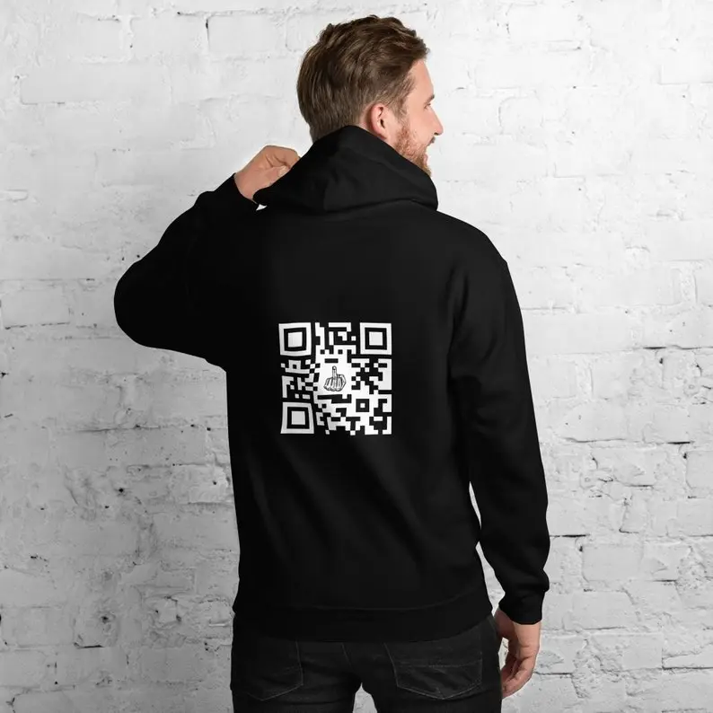 F*ck You QR Code Hoodie - Front and Back