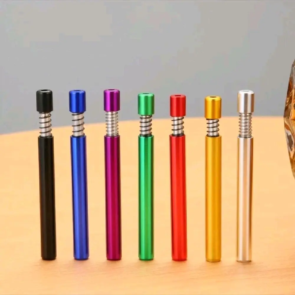 Spring Loaded Small Metal Storage Tube - Spring Loaded for Easy Emptying & Multiple Colors Available
