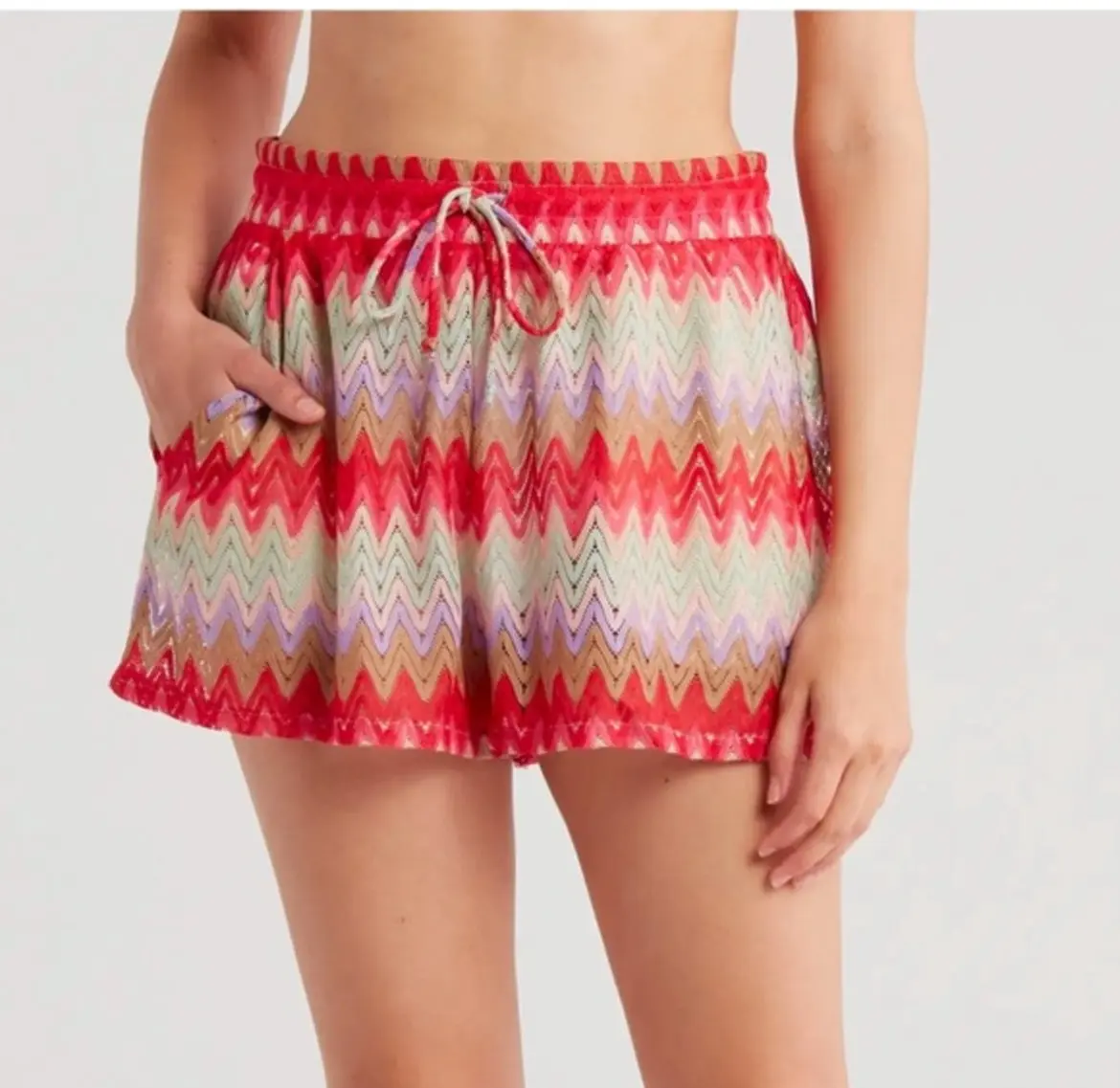 Show Me Your Mumu San Remo Chevron Knit Shorts (Small)