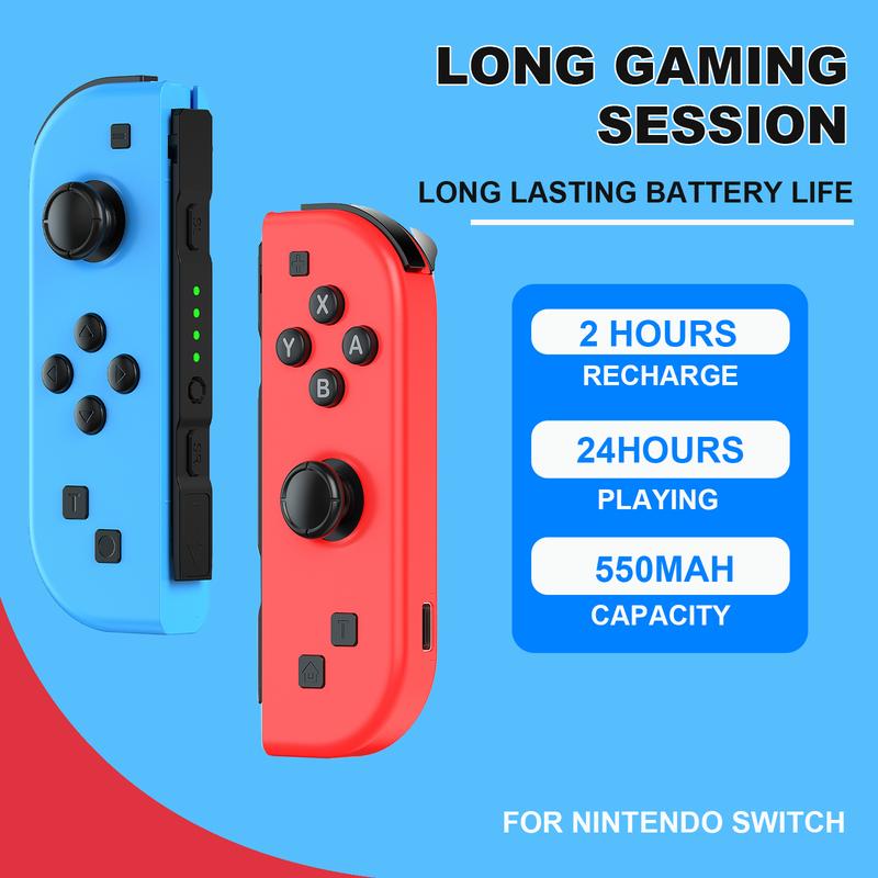 Wireless Joypad Controller for Nintendo Switch, for Switch Joy Con, L/R Controllers Support Dual Vibration/Motion Control/Wake-up Function, for Switch Joycon Pair