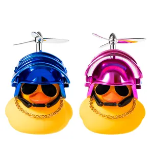 Cool Motorcycle & Bicycle Dashboard Decor Ornament, Car Interior Decoration, 2/3pc Windbreaking Duck with Helmet Glasses Necklace, Unique Gift for Duck Enthusiasts