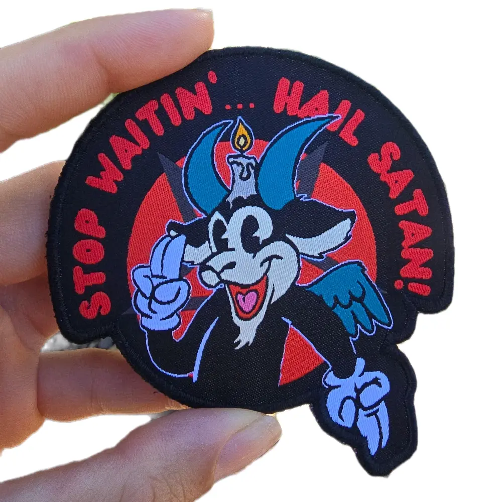Stop Waitin', Hail Satan Patch