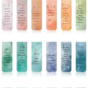 12 Pieces Bible Bookmarks Religious Bookmarks Verse Bookmarks Page Clip Magnet Page Marker Assorted Inspirational Book Markers Set with for Students Reading,Office Supplies
