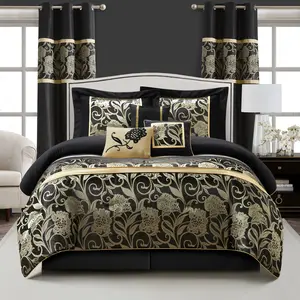 Mollybee 9 Piece Floral Jacquard Comforter Set