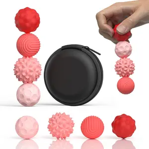 Silicone Magnetic Sensory Fidget Balls, 4PCS Stress Relief Toys for Adults & Teens, Perfect for Autism ADHD Anxiety, Fun Textured Desk Gadgets, Unique Gifts for Women Men Teenagers
