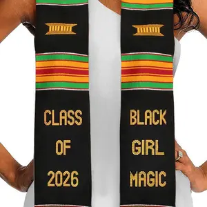 2026 Black Girl Magic Graduation Stole Kwabla's Kente Graduation Stole Kente Stole Class of  Kente Graduation Sash