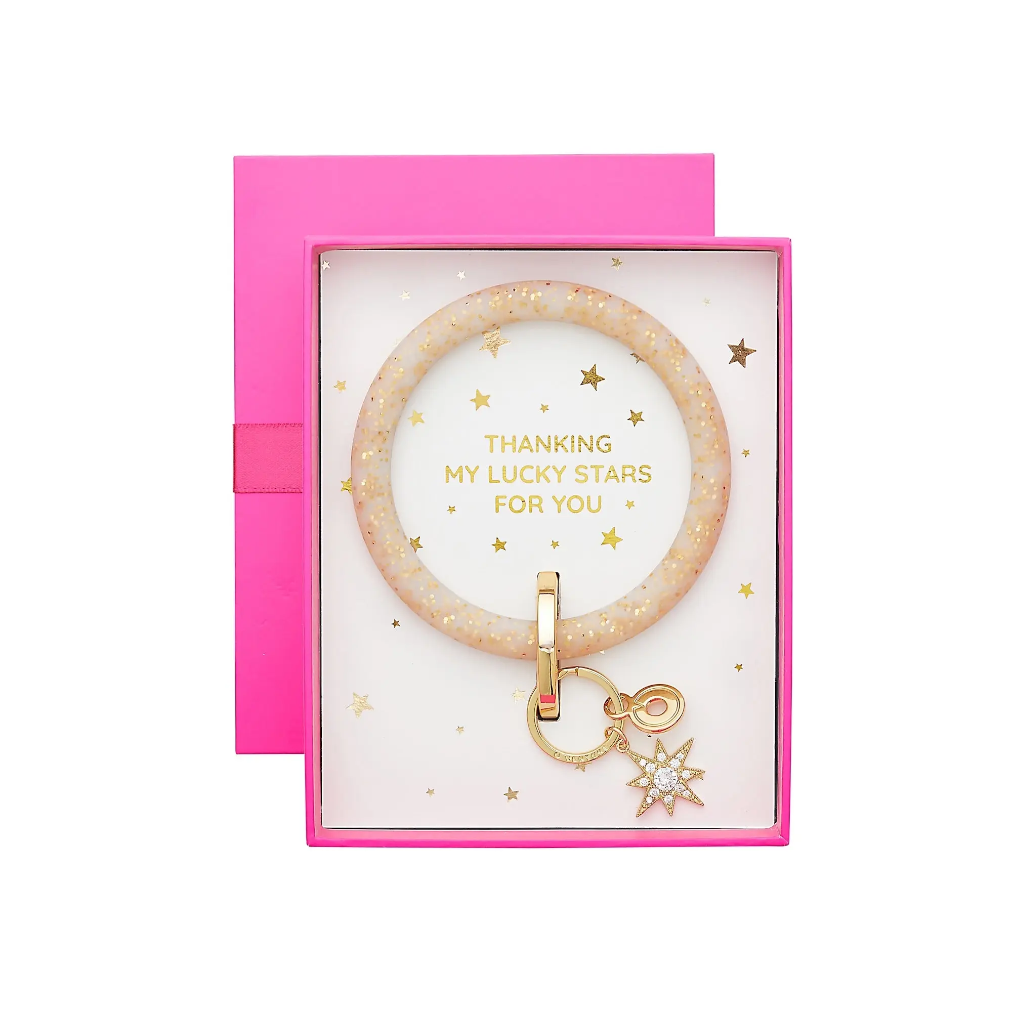 OVENTURE Gold Rush Confetti Boxed Set with Charm Limited Edition Silicone Big O Key Ring & Gift Box for Special Occasions Unisex Design