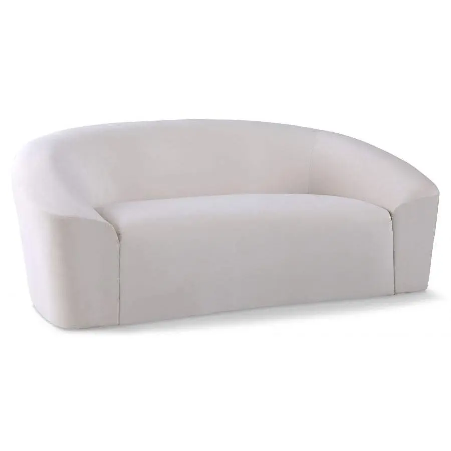 Riley Cream Velvet Loveseat - Soft and Comfortable Contemporary Style Furniture