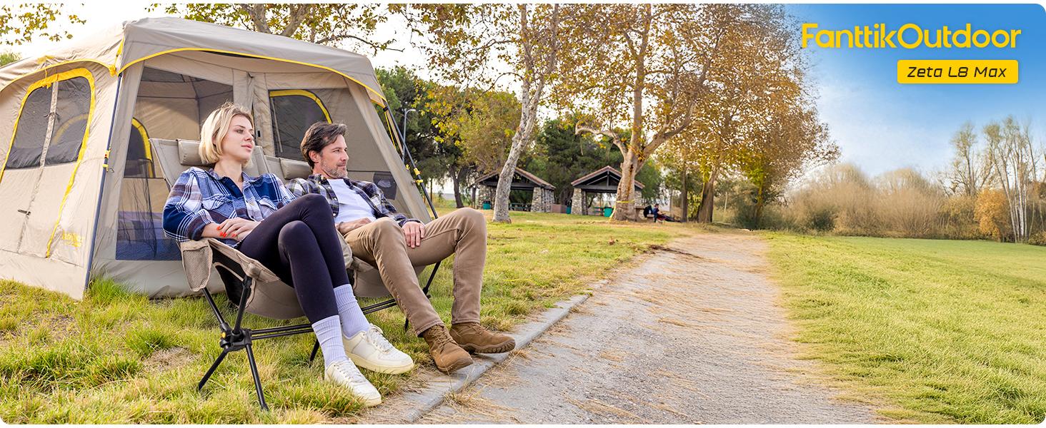 【FathersDayGift】FanttikOutdoor Zeta L8 Max Camping Chair, Portable & Lightweight, Comfort-Driven Foldable Rocking Chair with Carry Bag for Camping, Hiking, Patio, Fishing, Support up to 250 lbs,summerwins