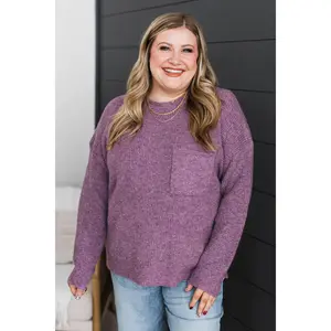 Two Places At Once Knit Sweater- Purple