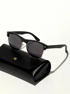 Boho Vintage Tortoiseshell Cat Eye Glasses Frame, Unisex Half Rim, PC Material, Anti-Explosion Lenses, Classic Travel Style, Sunglasses Frames