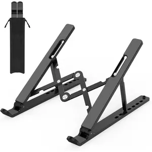 Adjustable Laptop Stand, Portable Laptop Riser for Desk, ABS+Silicone Foldable Ventilated Cooling Notebook Holder Stand for 10-15.6" Laptops,Tablets