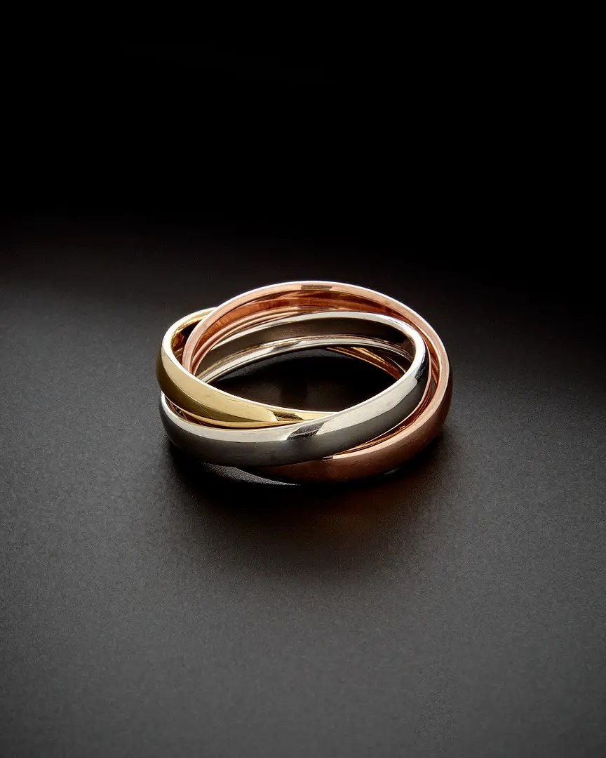 DISCONTINUED 14K Italian Gold Tri-Tone Rolling Ring