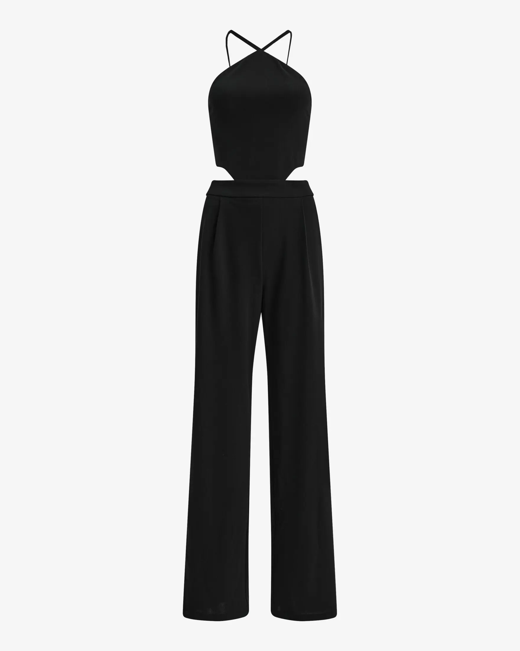 Express Halter Side Cutout Wide Leg Jumpsuit