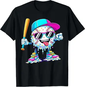 Funny Baseball Life Style 101 Apparel Baseball Drip Boys T-Shirt Cotton Fabric