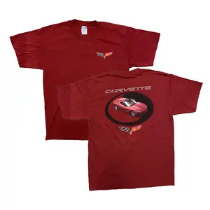 Vintage Corvette Red 2 Sided T-Shirt Racing Car Classic Tee, Men Unisex Shirt, Top Menswear, Gift For Men's And Women's