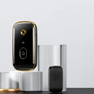 Smart Video Doorbell, Wireless Doorbell with HD Night Vision Function, Wireless Connection Doorbell, Two-way Audio & Voice Intercom, Control Doorbell via Mobile APP
