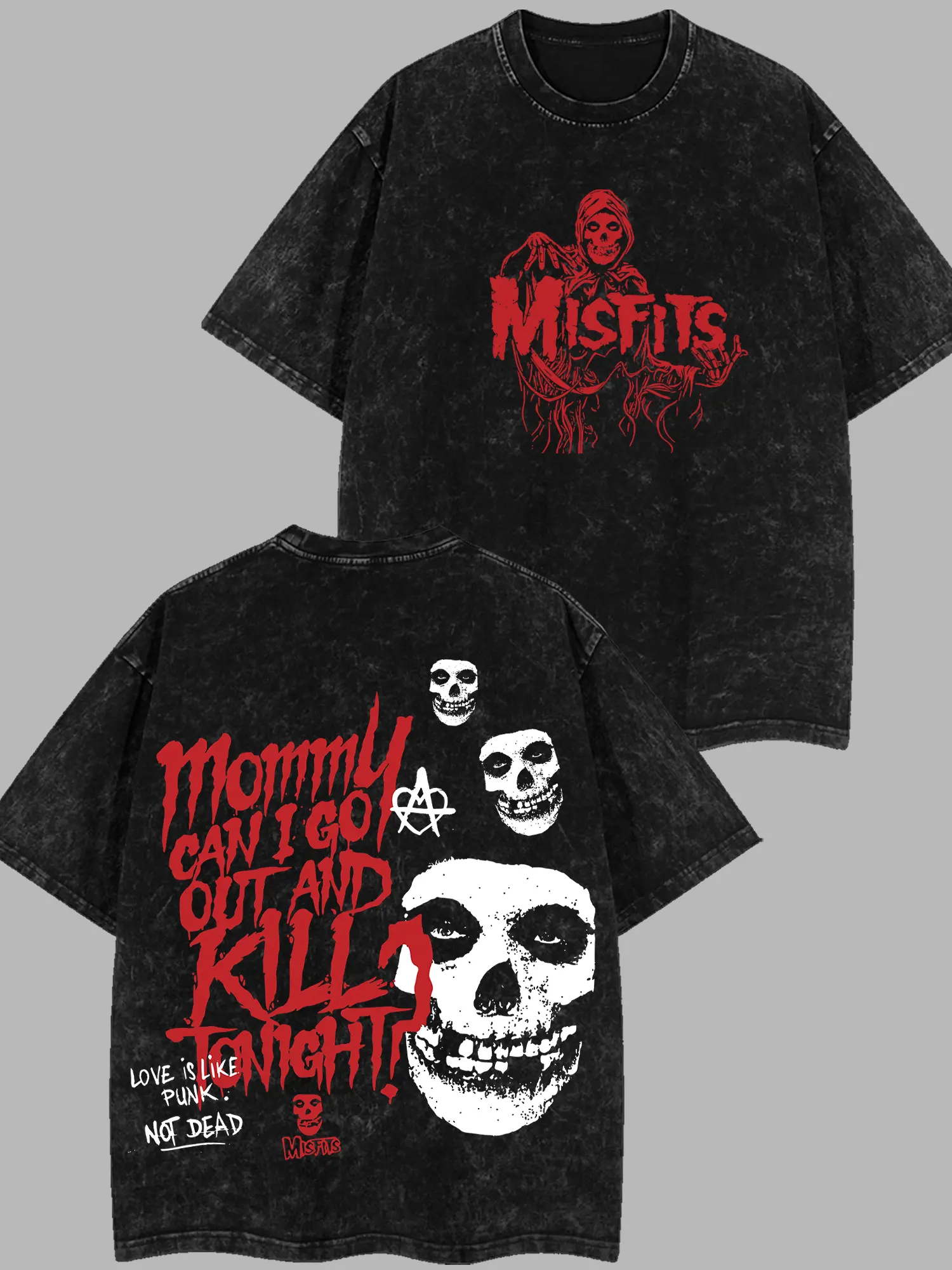 [$$$MANLIFE] Misfits - Mommy, Can I Go Out And Kill Tonight Retro Unisex Acid Washed Hoodie T-Shirt, Retro Y2K punk rock Streetwear Top Classic Hoodie Tshirt, Alternative Streetwear Essential for Rock Lovers