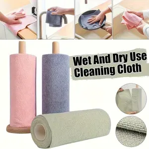 30pcs/1roll Reusable Microfiber Cleaning Cloths, Absorbent & Rust-Proof Kitchen Towels, Multipurpose Household Cleaning Supplies, Home Kitchen Cloth, Microfiber Towel Roll, Dishcloth Replacement, Cleaning Tools