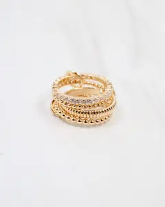 Cranford Interlocking CZ Ring Set WR Gold
