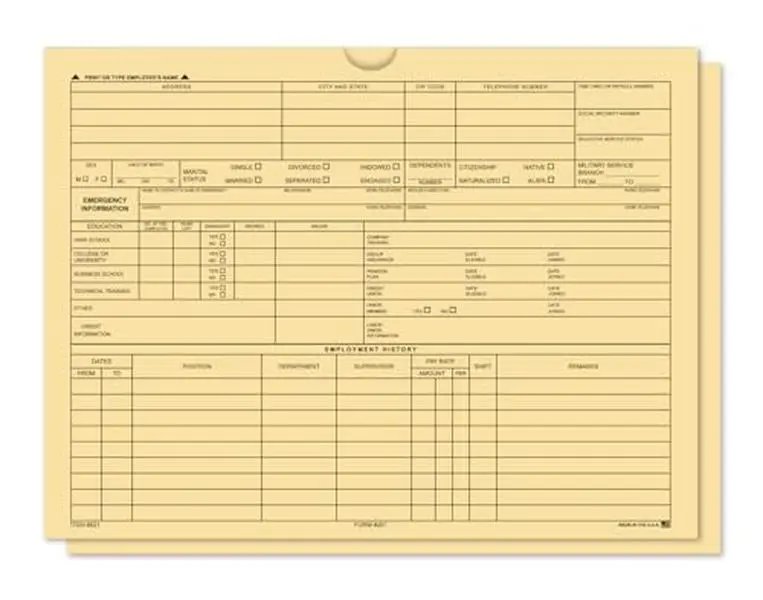 Premium Employee File Jacket - 12" × 9" 32# Buff Paper Folder for Employee Record Organization - Ideal HR File Organizer for Small Businesses, Offices & Human Resources
