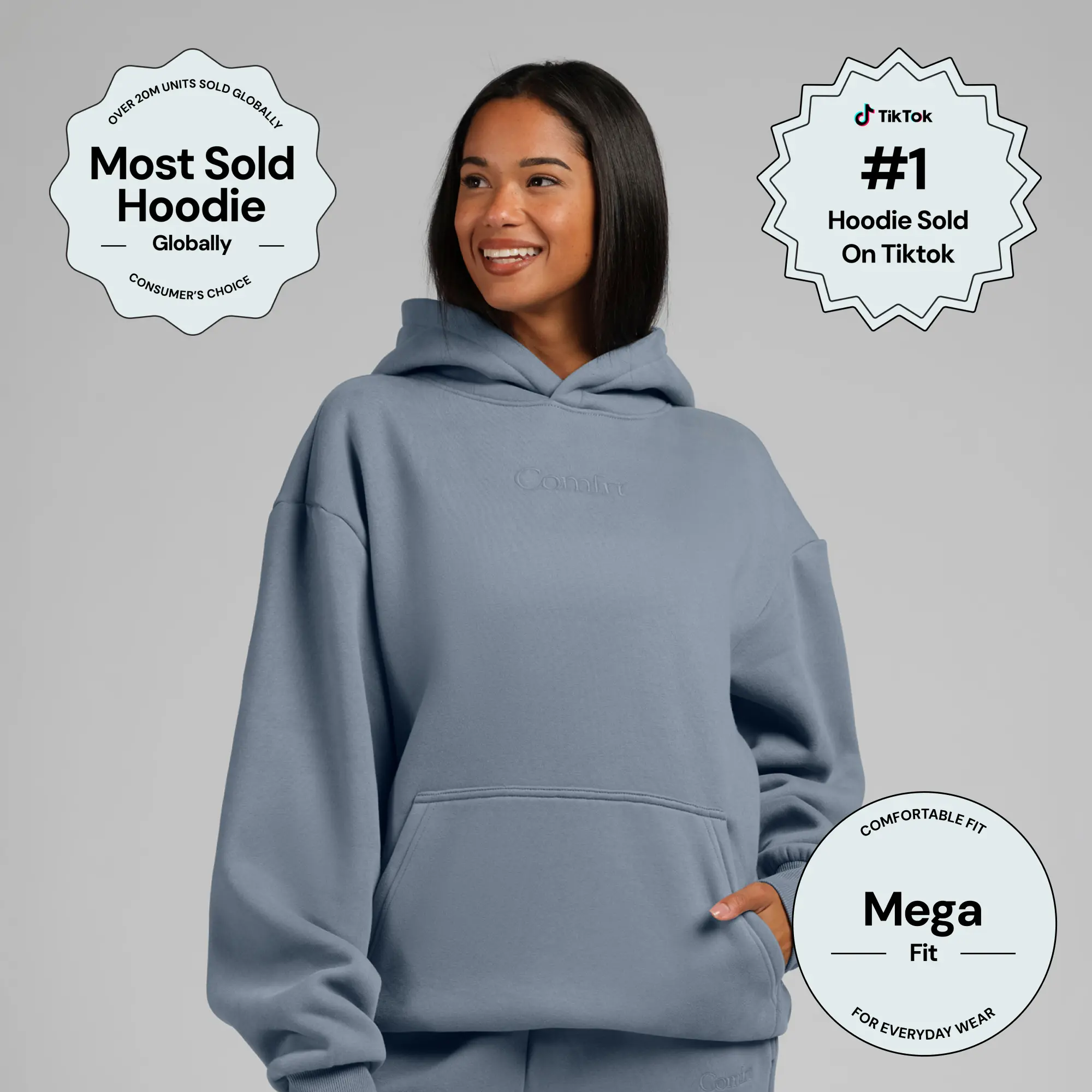 Comfrt | Signature Hoodie - Mega | Soft Comfy Roomy Everyday Essential Unisex Hoodie