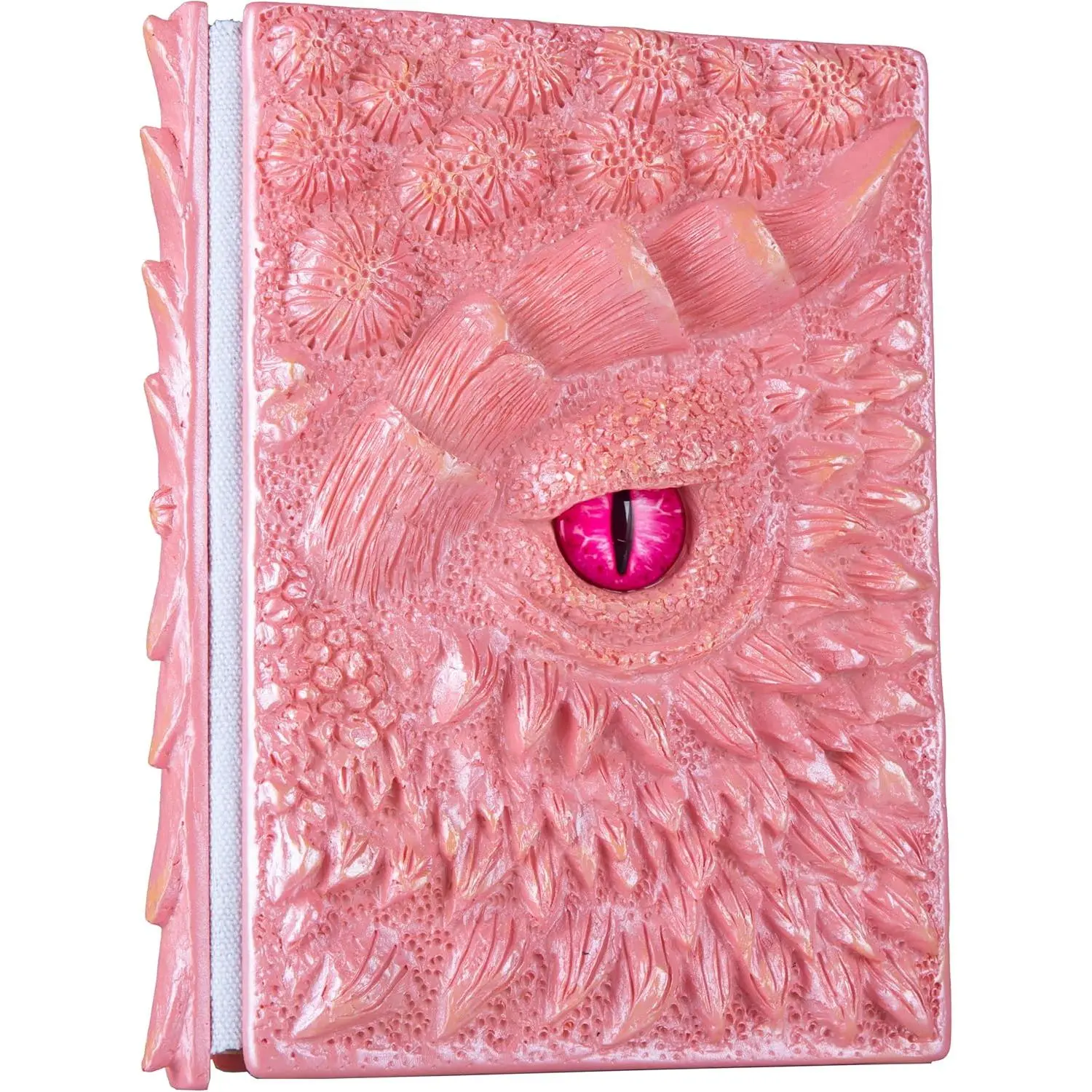 A5-Pink 3D Dragon Eye Embossed Cover Journal - Resin Engraving DnD Writing Pad for Dragon Lovers, Hardcover Blank Paper Office Stationery, Travel Notepad for Sketching, Gifting & Collecting (A5 Size)