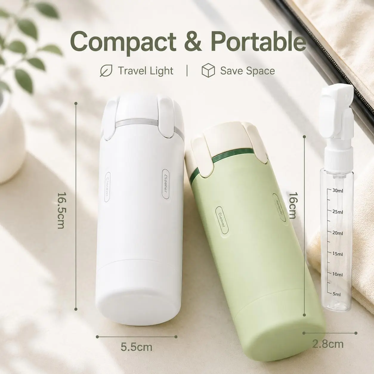 4 in 1 Travel Dispenser Bottle – Leak Proof Refillable Toiletry Container for Shampoo, Conditioner, Lotion and Travel Essentials