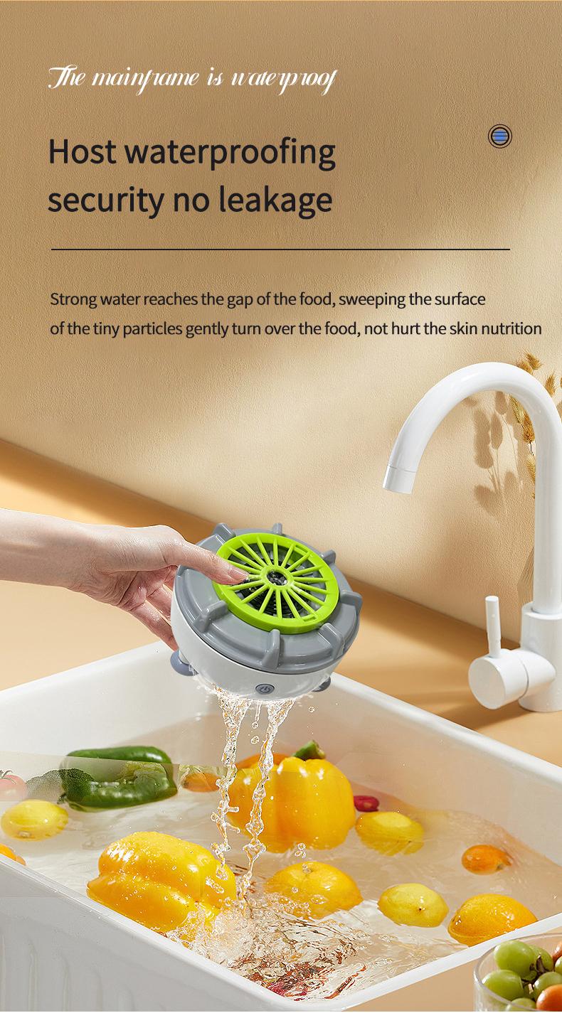 Fruit and Vegetable Cleaning Machine, Rotatable Fruit and Vegetable Purifier, USB Wireless Food Purifier, Vegetable and Fruit Cleaner Device with Water Rotator and OH ion Purification Technology for Fruits, Meat