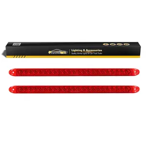 Partsam 2PC Red 17" 23 LED Light Bar Stop Turn Tail Third 3rd Brake Light Trailer Center Light Bar