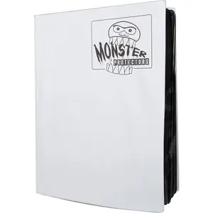 Monster 9 Pocket Matte White Trading Card TCG Mega Binder w 40 Pages- Twice as Large- Hard Cover Album Holds 720 Cards