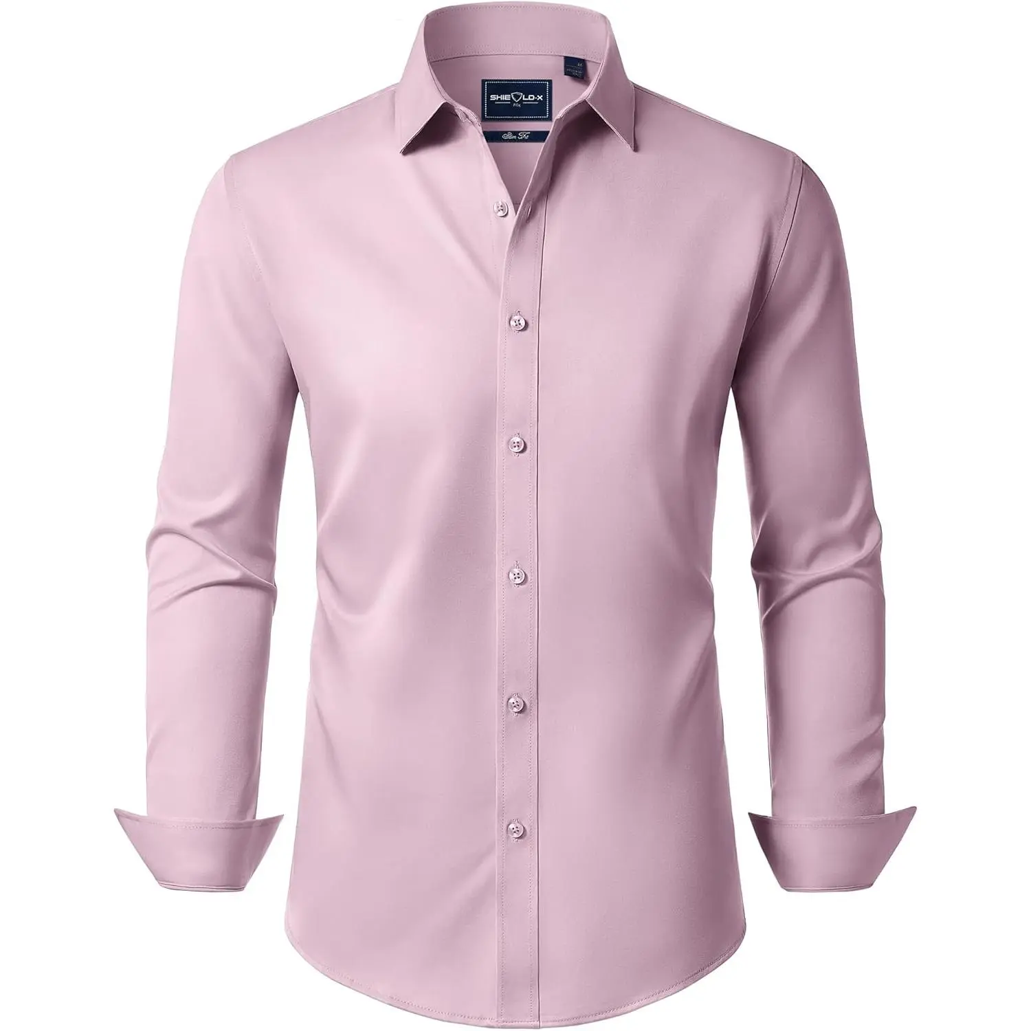 DEMEANOR Stain Sheild Dress Shirts for Men Dress Shirts Slim Fit Button Down Long Sleeve Dress Shirt Formal Business