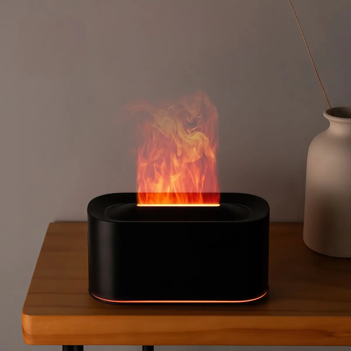 Mini Ultrasonic Aromatherapy Diffuser Humidifier - USB-Powered Personal Room Mist Humidifier with Multicolored Flame Mood Light, Air Purifier for Home, Office, Usb Powered Humidifier, Personal Humidifier
