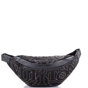 Pre-owned Louis Vuitton material Belt Bags Discovery Bumbag Limited Edition Snow Capsule Embroidered Monogram Nylon by Rebag